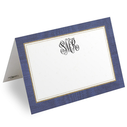 Blue Moire Personalized Place Cards